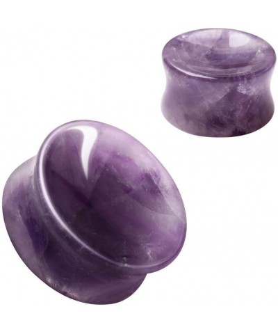 Natural Amethyst Concave Stone Saddle Plug 3/4 $13.51 Body Jewelry