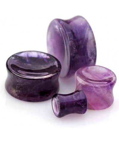 Natural Amethyst Concave Stone Saddle Plug 3/4 $13.51 Body Jewelry