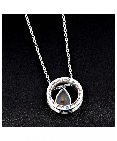 Christian Circle Ring Necklace Engraved Faith As Small As A Mustard Seed Can Move Mountains, with Gift Box Drop $8.25 Necklaces