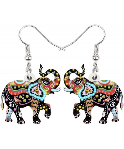 Acrylic Africa Jungle Elephant Drop Dangle Statement for Women kids Earrings Jewelry Charms Gifts Dark $7.53 Earrings