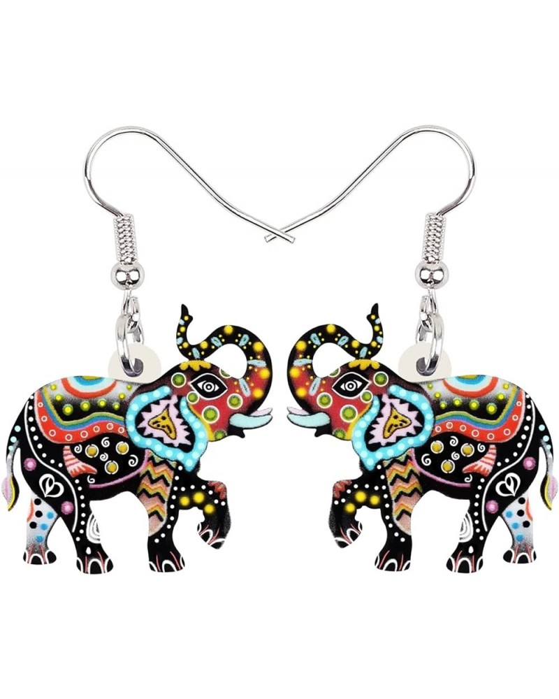 Acrylic Africa Jungle Elephant Drop Dangle Statement for Women kids Earrings Jewelry Charms Gifts Dark $7.53 Earrings