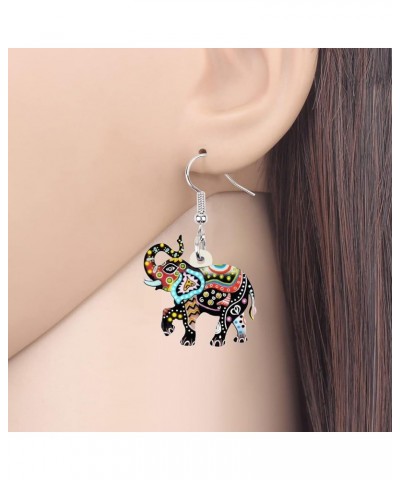 Acrylic Africa Jungle Elephant Drop Dangle Statement for Women kids Earrings Jewelry Charms Gifts Dark $7.53 Earrings