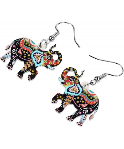 Acrylic Africa Jungle Elephant Drop Dangle Statement for Women kids Earrings Jewelry Charms Gifts Dark $7.53 Earrings