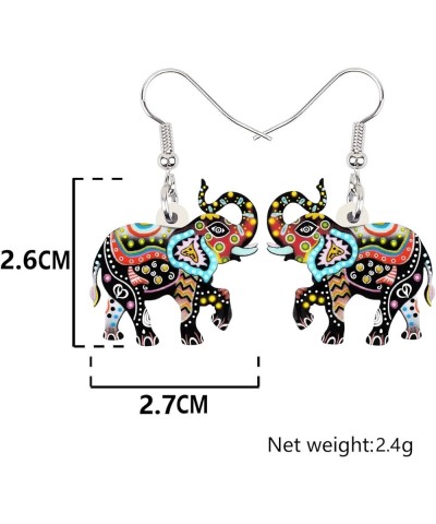 Acrylic Africa Jungle Elephant Drop Dangle Statement for Women kids Earrings Jewelry Charms Gifts Dark $7.53 Earrings