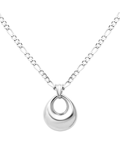 Stainless Steel Water Drop Style Classical Plain Pendant Figaro Chain Necklace Silver $7.27 Necklaces