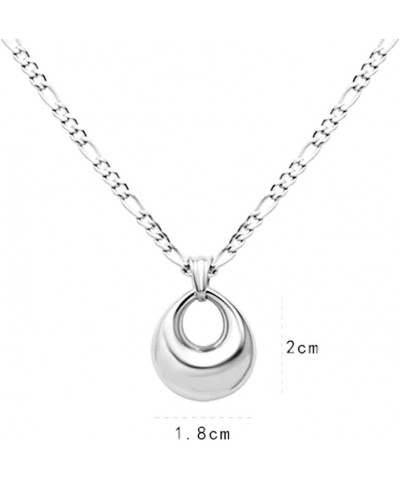 Stainless Steel Water Drop Style Classical Plain Pendant Figaro Chain Necklace Silver $7.27 Necklaces