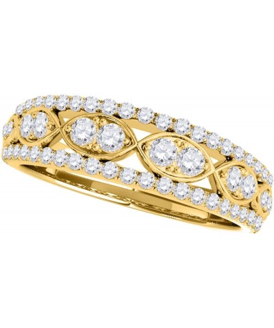 0.48 Carat Round Cut White Diamond Delicate Wedding Band 14K Rose White Yellow Gold yellow-gold $251.04 Bracelets