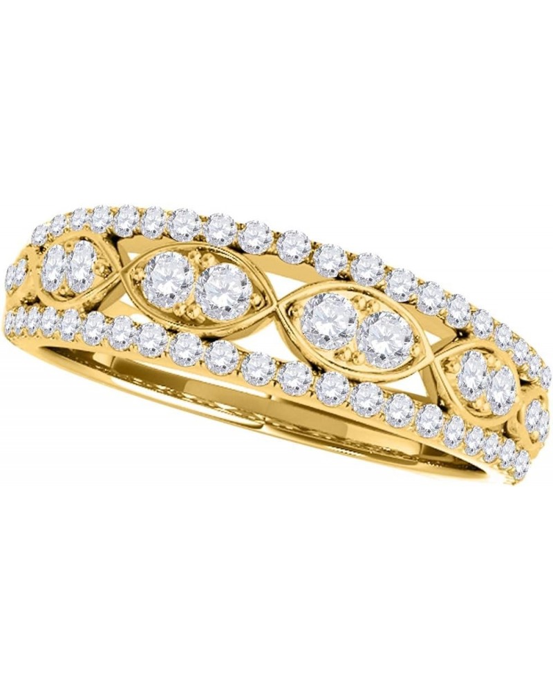 0.48 Carat Round Cut White Diamond Delicate Wedding Band 14K Rose White Yellow Gold yellow-gold $251.04 Bracelets