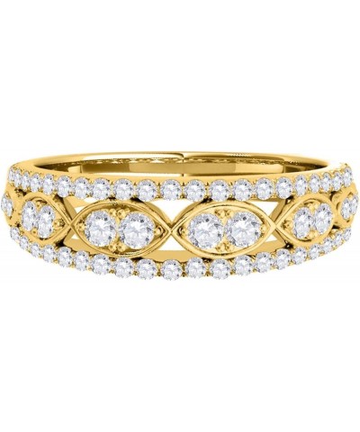 0.48 Carat Round Cut White Diamond Delicate Wedding Band 14K Rose White Yellow Gold yellow-gold $251.04 Bracelets