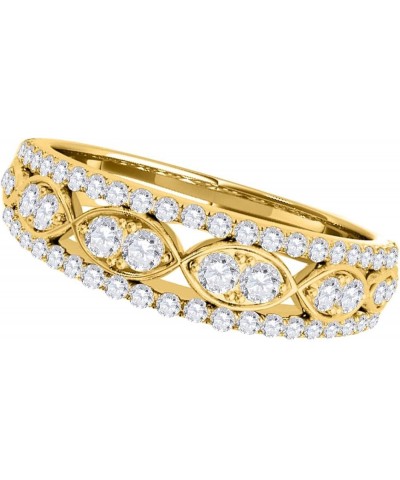 0.48 Carat Round Cut White Diamond Delicate Wedding Band 14K Rose White Yellow Gold yellow-gold $251.04 Bracelets