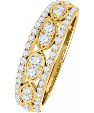 0.48 Carat Round Cut White Diamond Delicate Wedding Band 14K Rose White Yellow Gold yellow-gold $251.04 Bracelets