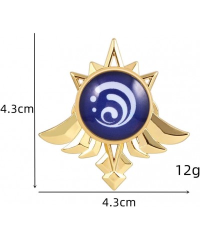 Genshin Impact Vision Brooch Pins - Eye of God Luminous Brooch - Game Project Accessories for Women Hydro $8.24 Brooches & Pins