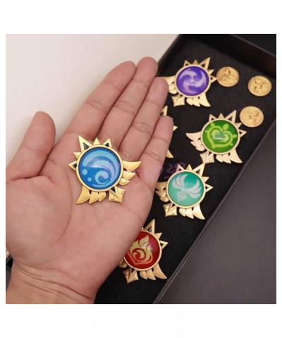 Genshin Impact Vision Brooch Pins - Eye of God Luminous Brooch - Game Project Accessories for Women Hydro $8.24 Brooches & Pins