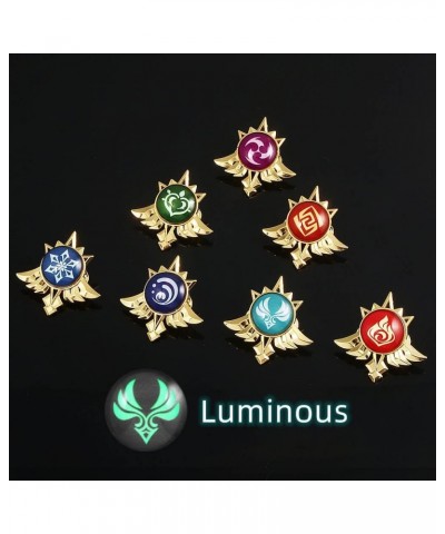 Genshin Impact Vision Brooch Pins - Eye of God Luminous Brooch - Game Project Accessories for Women Hydro $8.24 Brooches & Pins