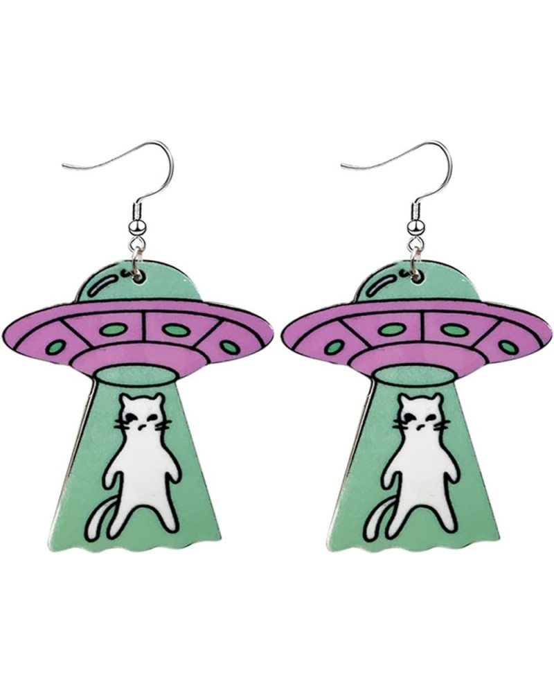 UFO Aliens Earrings for Women Cute Funny Novelty Earrings Space Earrings Alien Acrylic Earrings Funky Earrings Weird Earrings...