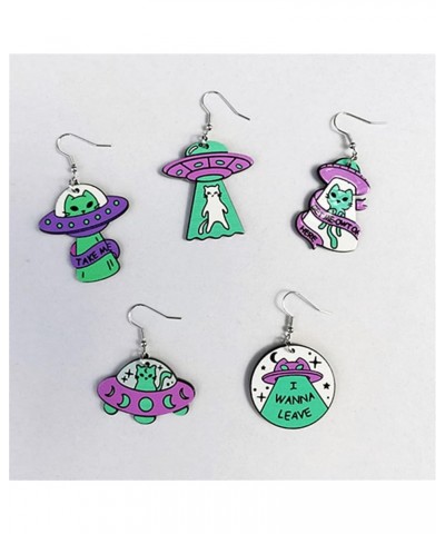 UFO Aliens Earrings for Women Cute Funny Novelty Earrings Space Earrings Alien Acrylic Earrings Funky Earrings Weird Earrings...