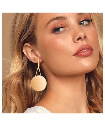 Fashion Statement Disc Dangle Earrings for Women Vintage Gold Silver Earrings Round Disc Drop Earrings,Multiple Styles Large ...