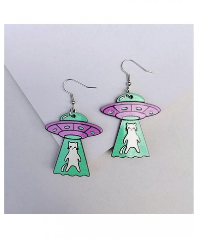 UFO Aliens Earrings for Women Cute Funny Novelty Earrings Space Earrings Alien Acrylic Earrings Funky Earrings Weird Earrings...