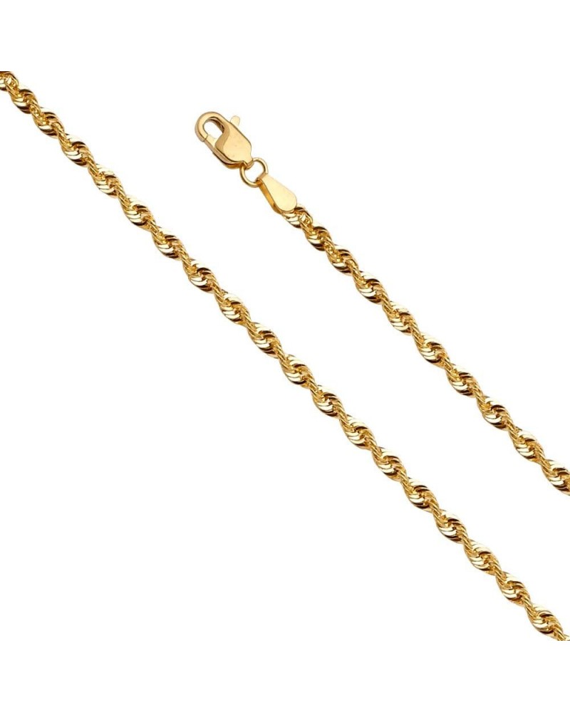 14K White and Yellow Gold Two Tone Flat Mariner White Pave C Chain Necklace With Lobster Claw Clasp Yellow Gold - 2.5mm Width...