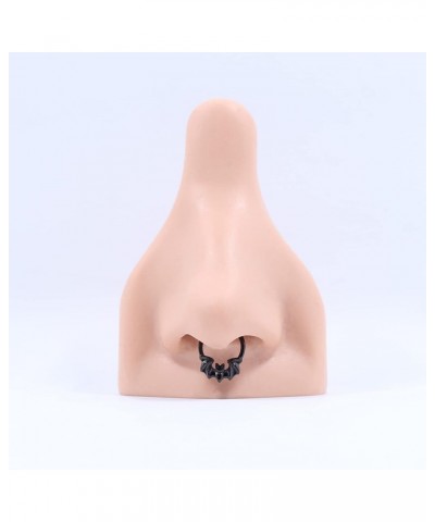 Surgical Steel Halloween Septum Rings 16g 10mm Bat Septum Piercing Black/Silver Black $10.79 Body Jewelry