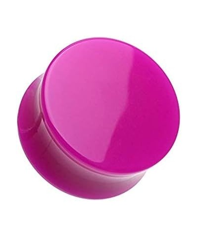 Neon Colored Acrylic Double Flared Ear Gauge Plug 7/8" (22mm), Purple $8.83 Body Jewelry