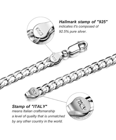 2.8mm/5mm Solid 925 Sterling Silver Cuban Link/Figaro Chain Necklace for Women Men, 14, 18, 20, 22, 24, 26, 28 Inch(with Gift...