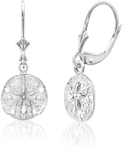 Sterling Silver Sand Dollar Beach Sea Star Leverback Earrings $15.02 Earrings