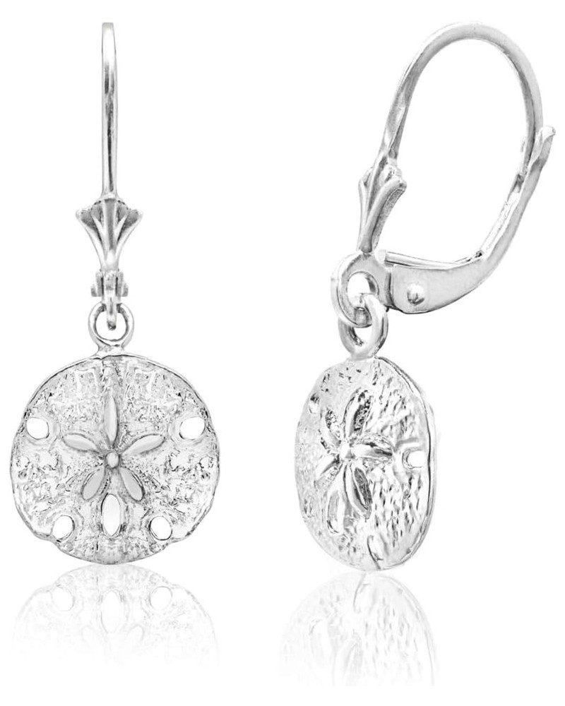 Sterling Silver Sand Dollar Beach Sea Star Leverback Earrings $15.02 Earrings