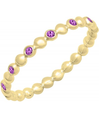 Round Gemstone Beaded Ladies Wedding Band | Available in 10K/14K/18K Gold amethyst in 10K yellow gold $100.74 Bracelets