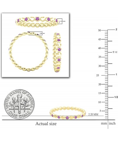 Round Gemstone Beaded Ladies Wedding Band | Available in 10K/14K/18K Gold amethyst in 10K yellow gold $100.74 Bracelets