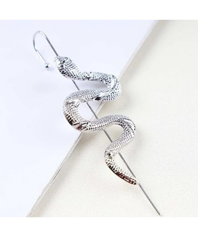 Punk Snake Crawler Hook Earring Gold Snake Edgy Ear Pin Earring Textured Snake Ear Hook Earring Viper Snake Ear Cuff Hook Ear...