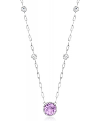 3.90 Carat Amethyst Paper Clip Link Necklace With 1.80 ct. t.w. White Topaz in Sterling Silver. 16 inches $76.38 Necklaces