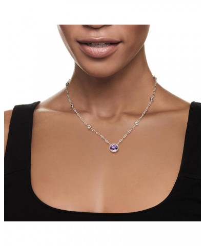 3.90 Carat Amethyst Paper Clip Link Necklace With 1.80 ct. t.w. White Topaz in Sterling Silver. 16 inches $76.38 Necklaces