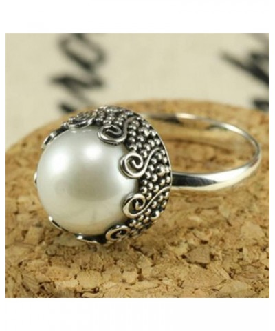 925 Sterling Silver Retro Tentacle Pearl Ring Handmade Polishing Exquisite Shiny Trinket Creative Unique Novel Design Harmoni...