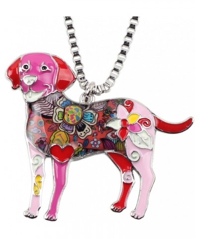 Love Pets Enamel Zinc Alloy Labrador Retriever Necklace Dog Animal Pendant Women Jewelry Red $8.20 Necklaces