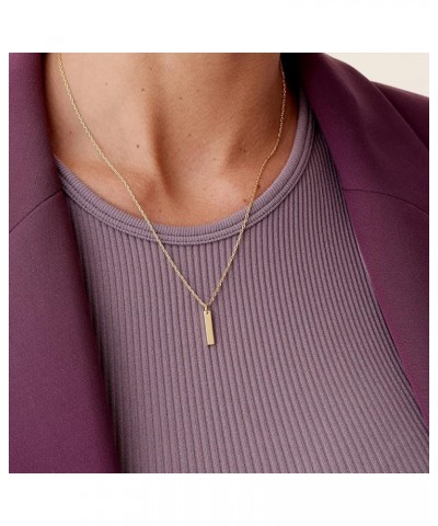 14K Gold Plated Necklace for Women l Oval, Bar, Disc, Dog Tag Pendants Yellow Gold Bar $10.59 Necklaces