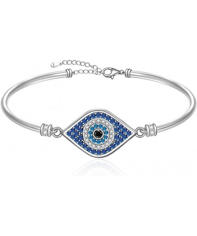 Evil Eye Bracelet Evil Eye Bangles Bracelets for Women Sterling Silver Protection 925 Blue Eyes Lucky Spiritual Turkish Third...