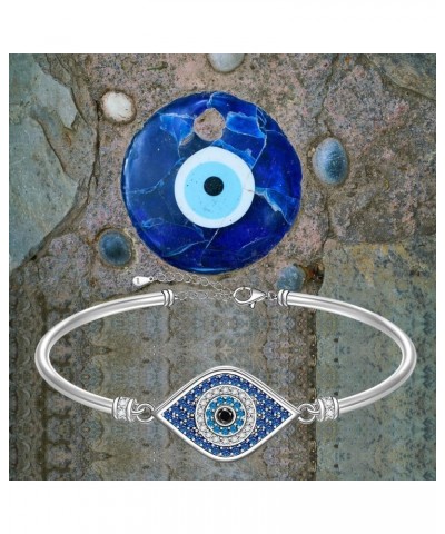 Evil Eye Bracelet Evil Eye Bangles Bracelets for Women Sterling Silver Protection 925 Blue Eyes Lucky Spiritual Turkish Third...