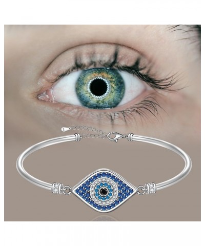 Evil Eye Bracelet Evil Eye Bangles Bracelets for Women Sterling Silver Protection 925 Blue Eyes Lucky Spiritual Turkish Third...