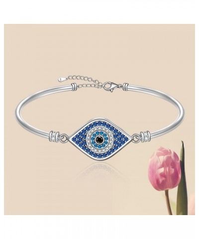 Evil Eye Bracelet Evil Eye Bangles Bracelets for Women Sterling Silver Protection 925 Blue Eyes Lucky Spiritual Turkish Third...