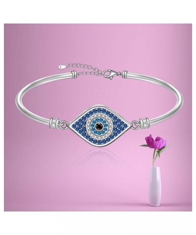 Evil Eye Bracelet Evil Eye Bangles Bracelets for Women Sterling Silver Protection 925 Blue Eyes Lucky Spiritual Turkish Third...