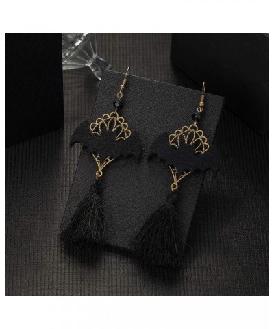 Punk Gothic Lolita Retro Jewelry Halloween Party Black Bat Tassel Earrings for Women Girl Cosplay $6.04 Earrings