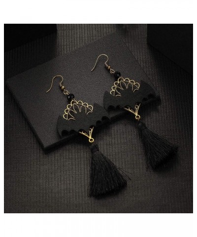 Punk Gothic Lolita Retro Jewelry Halloween Party Black Bat Tassel Earrings for Women Girl Cosplay $6.04 Earrings