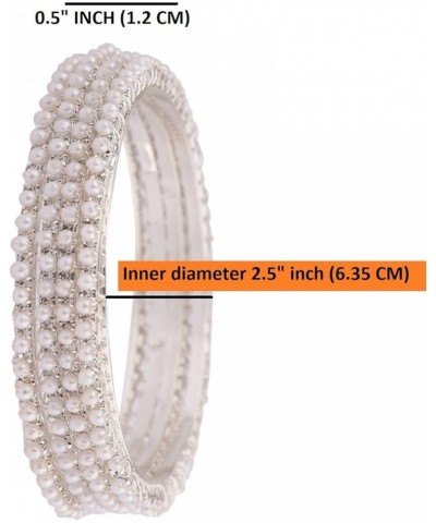 Indian Stylish Traditional Bangles Set Jewelry for Girls and Women White (Set of 4 Pcs) 2-8 $11.26 Bracelets