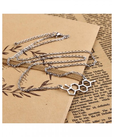 Estrogen Molecule Necklace Female Symbol Necklace Gift for Women estrogen $8.39 Necklaces