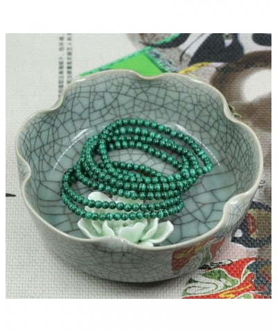 4mm Natural Round Beads Gemstones Rock Crystal Stretch Bracelet 7 Inch Unisex Green Malachite $7.31 Bracelets