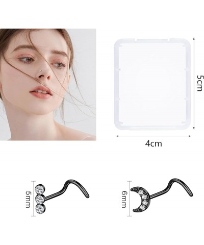 36-44 Pcs 18G 20G Nose Rings Studs Nose Rings for Women Nose Piercings Jewelry Surgical Stainless Steel Straight Nose Studs M...