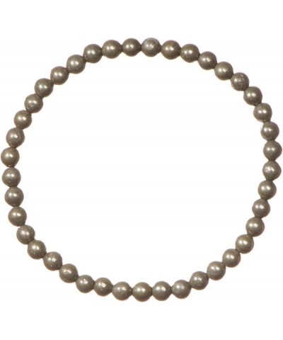 4mm Shiny Round Pyrite Stretch Bracelet in Various Lengths (6.5, 7, 7.5, 8 Inches) 8 Inches $9.43 Bracelets