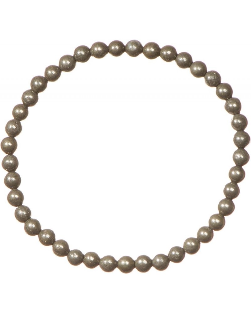 4mm Shiny Round Pyrite Stretch Bracelet in Various Lengths (6.5, 7, 7.5, 8 Inches) 8 Inches $9.43 Bracelets