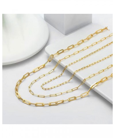 18K Gold Plated Paperclip Chain Necklace for Women 3.0MM Gold Chain Necklace, Link Chain Necklaces for Women Men Unisex Multi...